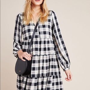 NWT Anthropologie Maeve Amber Plaid Tiered Tunic